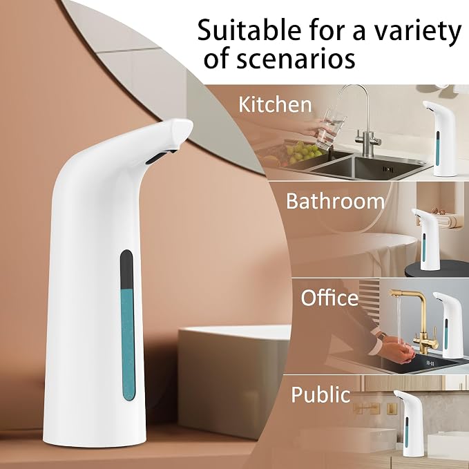 Automatic Liquid Soap Dispenser Touchless, 400ML Modern White Dish Soap - Image 5