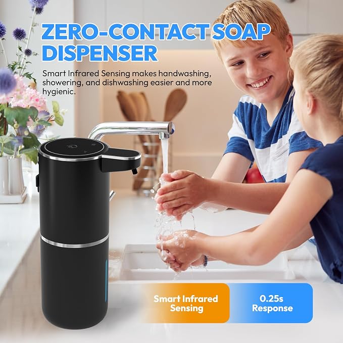 Automatic Soap Dispenser Touchless, Liquid Hand Soap Dispenser 12.8oz USB - Image 3