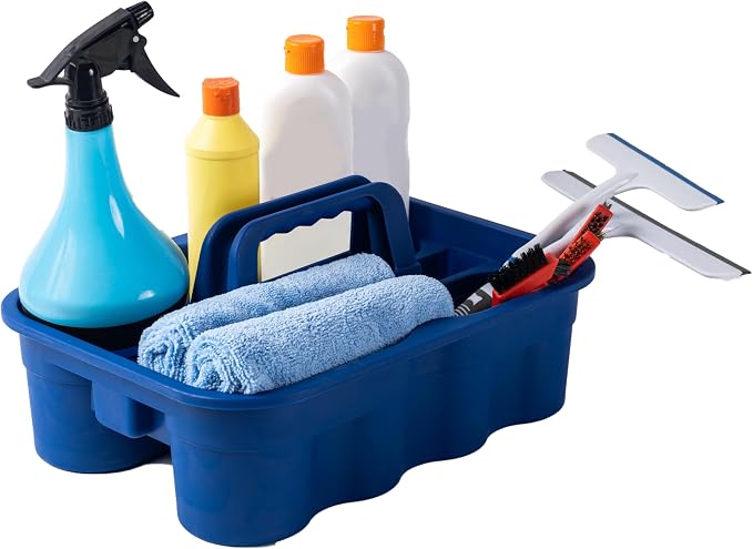 Matthew 3 Pack Large Plastic Tote Tool & Deluxe Supply Cleaning Caddy w/Handle - Image 4