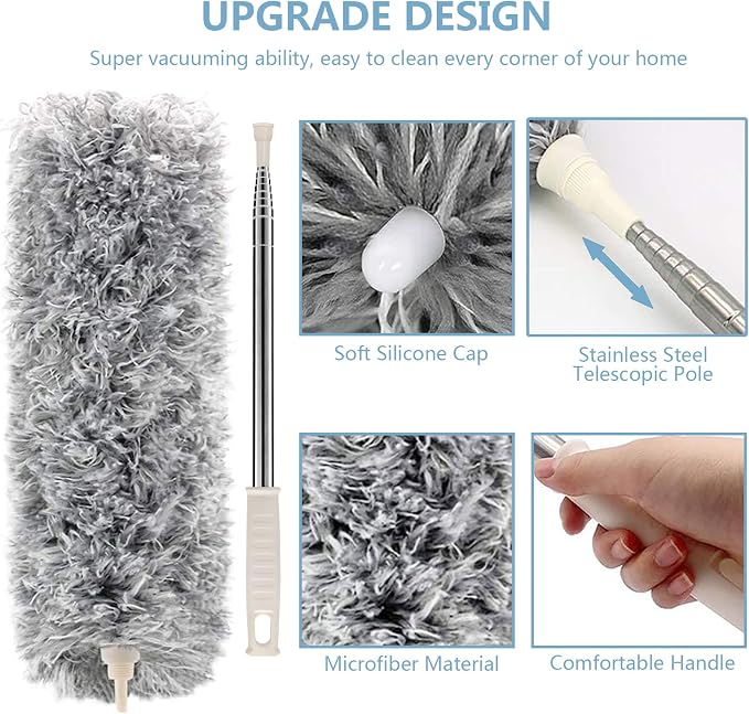 Microfiber Duster with Extension Pole 30 to 100'', with Bendable Head, - Image 5