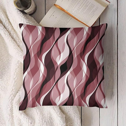 Burgundy Throw Pillow Covers Modern Abstract Ombre Burgundy Striped Decorations for Bedroom Living Room Farmhouse Sofa Pillows Bed Couch 22x22 Inch