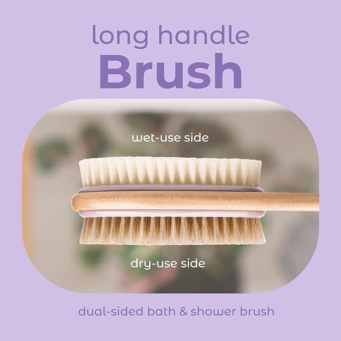 MainBasics Back Scrubber for Shower – Long Handle Dual-Sided Brush for Body - Image 2