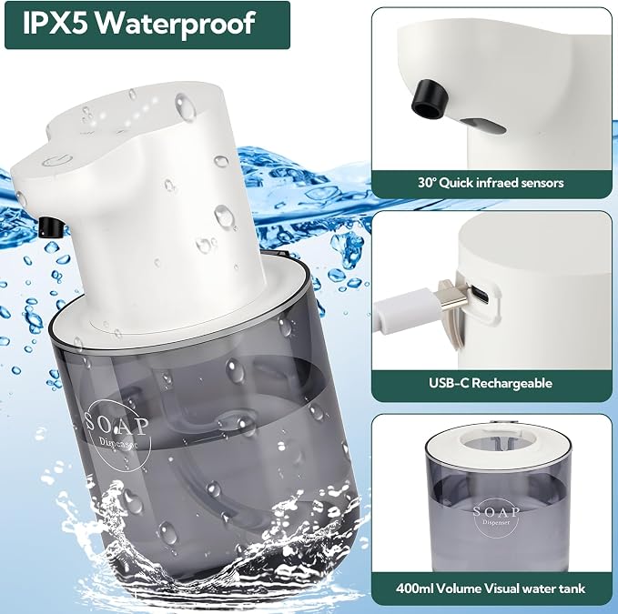 2 Pack Automatic Soap Dispenser, Touchless Automatic Foaming Soap Dispenser - Image 3