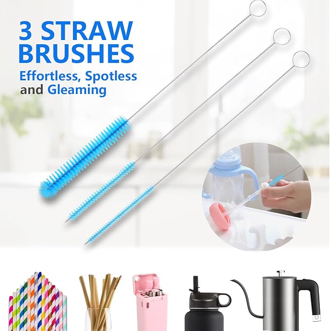 5 Pack Bottle Cleaner Brush, 15 Inches Stainless Steel Long Handle Baby Bottle - Image 5
