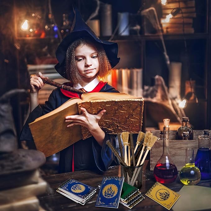 24 Pcs Magical Wizard Notepads Set Spiral Notebooks and Magic Wand Pencils - Image 6