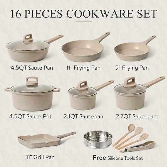 CAROTE Pots and Pans Set Non Stick, Stackable Induction Cookware, Pot and Pan - Image 2