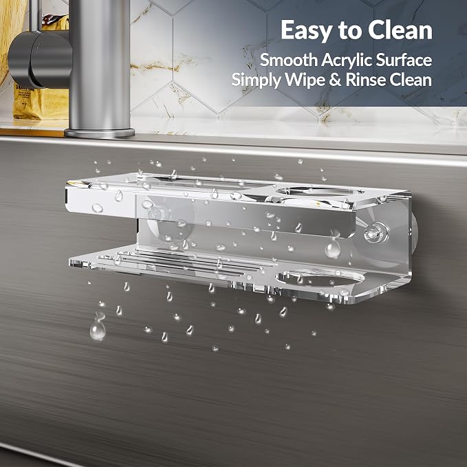 NiHome Acrylic Sponge Holder for Kitchen Sink, Compatible - Image 6
