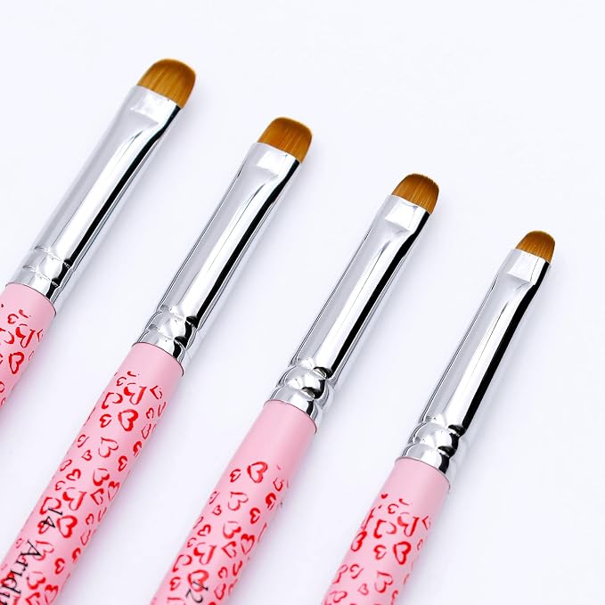 4Pcs Professional Acrylic French Manicure Clean-Up Brushes & Dotting Pens by Aridito