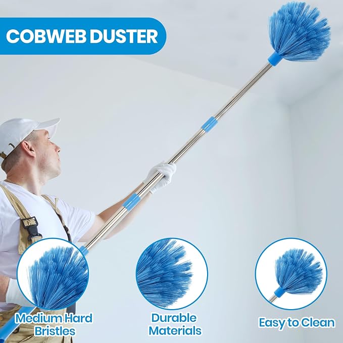 Ceiling Fan Cleaner Duster Kit 72 Inch Ceiling Fan Duster Extension Pole 8-in-1 - Image 4