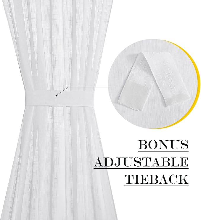 NICETOWN Sidelight Sheer Door Window Curtains - Image 5