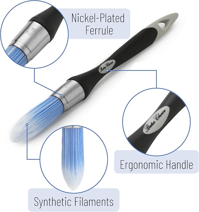 Bates- Trim Paint Brush, 0.75 Inch, Synthetic Bristles, Trim Brushes - Image 3