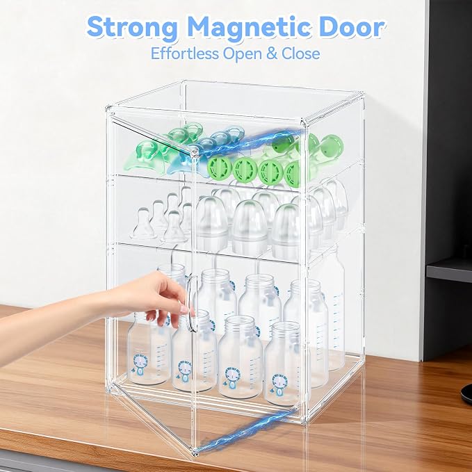 Baby Bottle Organizer for Countertop, X-Large Clear Bottle Storage Organizer - Image 7