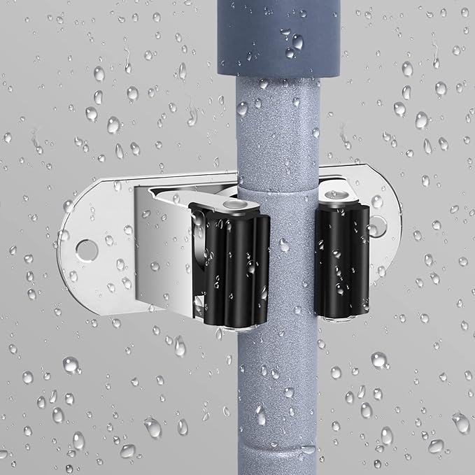 Mop and Broom Holder Wall Mount Heavy Duty Stainless Steel Wall Mounted Broom - Image 4