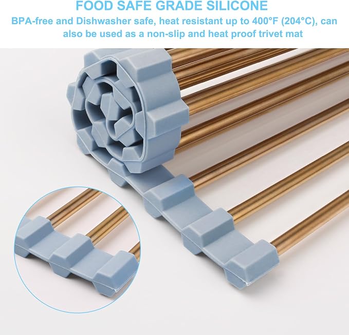 Seropy Roll Up Dish Drying Rack Over The Sink Drying Rack - Image 6