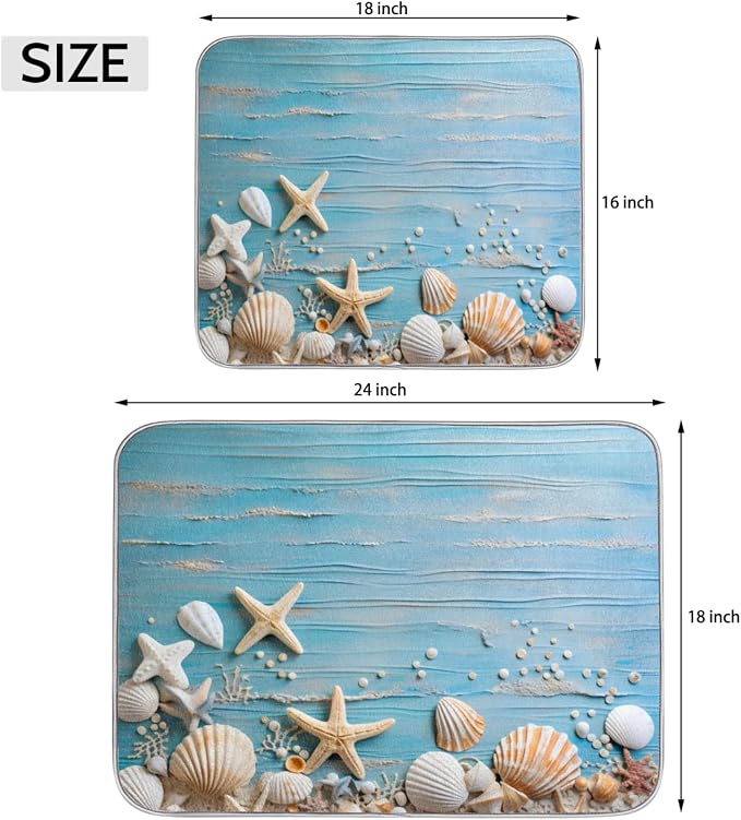 Dish Drying Mat for Kitchen Absorbent Drying Mat Reversible Kitchen Drying Pad - Image 2