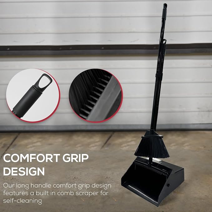 KLEEN HANDLER 48.5" Broom with Dustpan Combo Set with Long Handle - Image 5