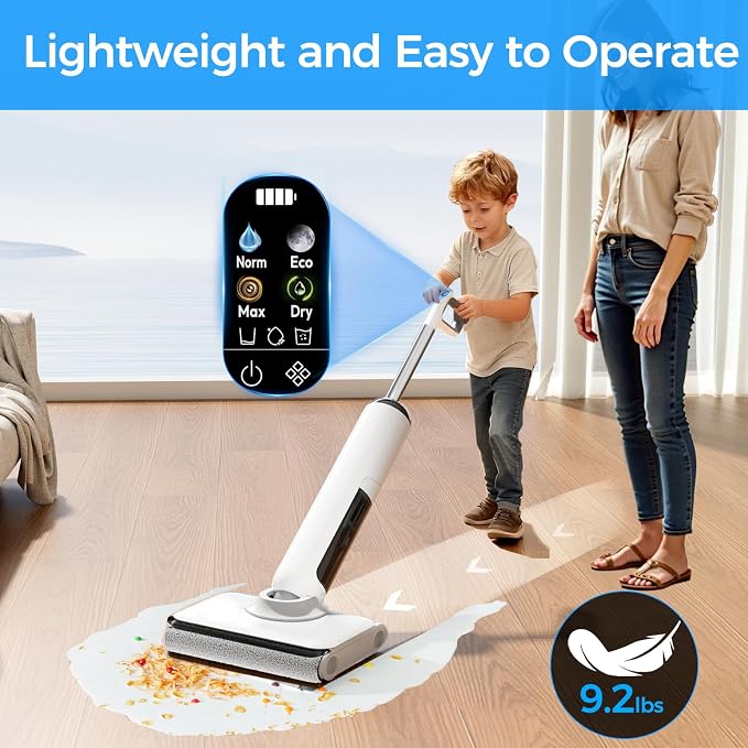Cordless Wet Dry Vacuum Cleaner, 23KPa Vacuum Mop - Image 8