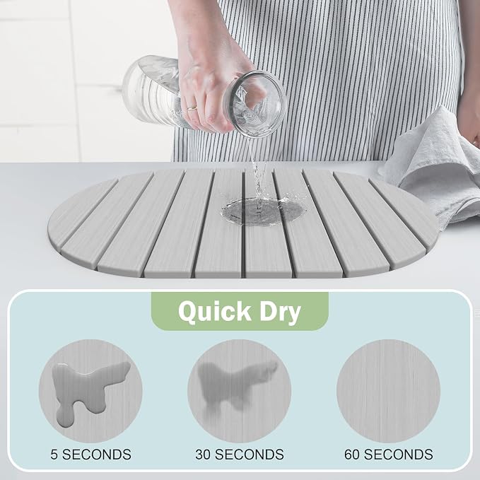 Stone Dish Drying Mat for Kitchen Counter, Versatile Stone Drying Mats for Cups - Image 2