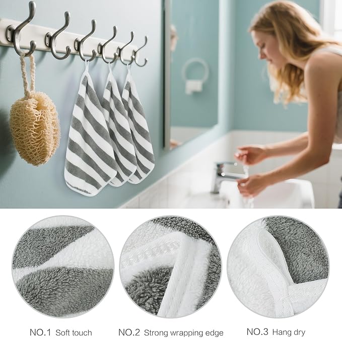 SINLAND Microfiber Facial Cloths Fast Drying Washcloth 12inch x 12inch - Image 3