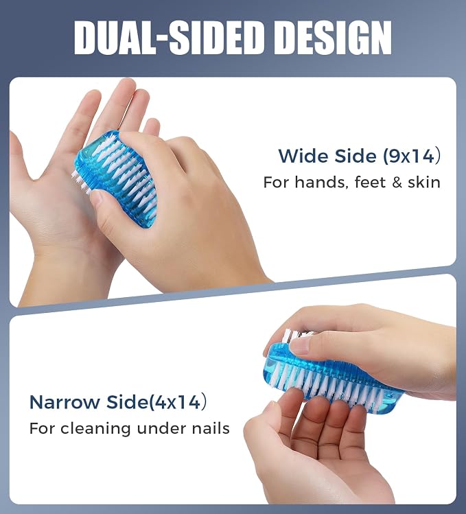 Nail Brush for Cleaning Fingernails, Larbois 2 Pack Two-Sided Extra-Wide - Image 8