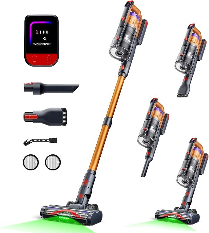 Cordless Vacuum Cleaner for Home, Upgraded 60Kpa Powerful Suction Pet Hair by TrucozieHome