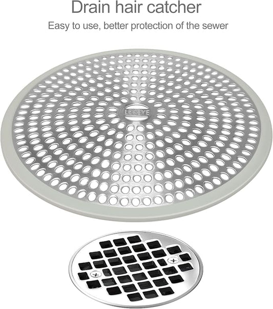 LEKEYE Shower Drain Hair Catcher | Strainer | Shower Stall Drain Cover | - Image 2