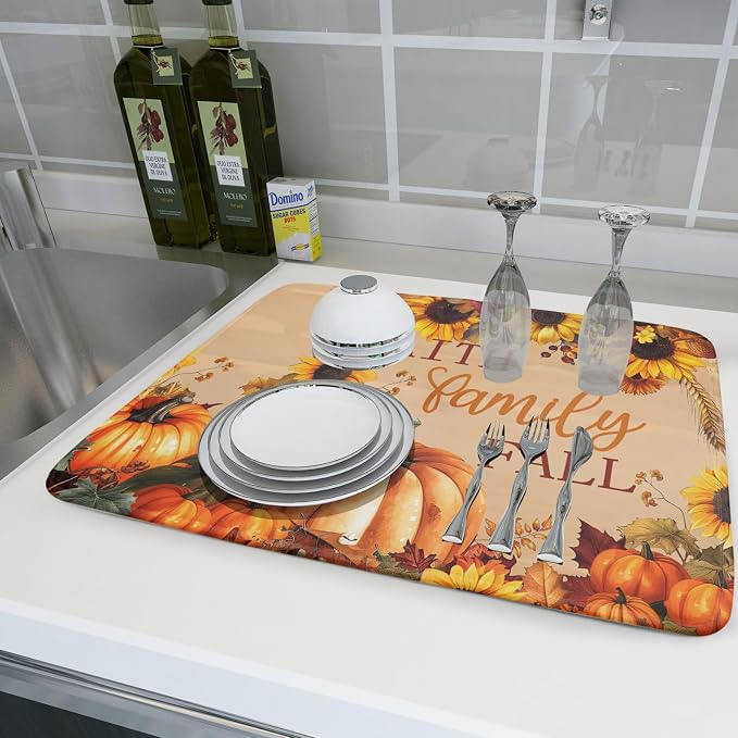 Faith FamilyFall Dish Drying Mat 16X18 Inch Thanksgiving Mats - Image 6