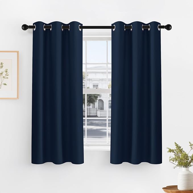 PONY DANCE Nave Blue Short Curtains by PONYDANCE