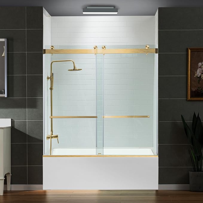 Woodbridge Frameless Bathtub Shower Doors 56-60" Width x 66" Height by WOODBRIDGE