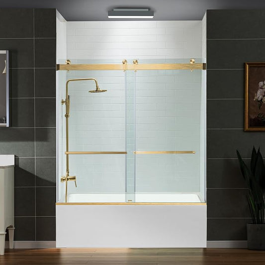 Woodbridge Frameless Bathtub Shower Doors 56-60" Width x 66" Height by WOODBRIDGE