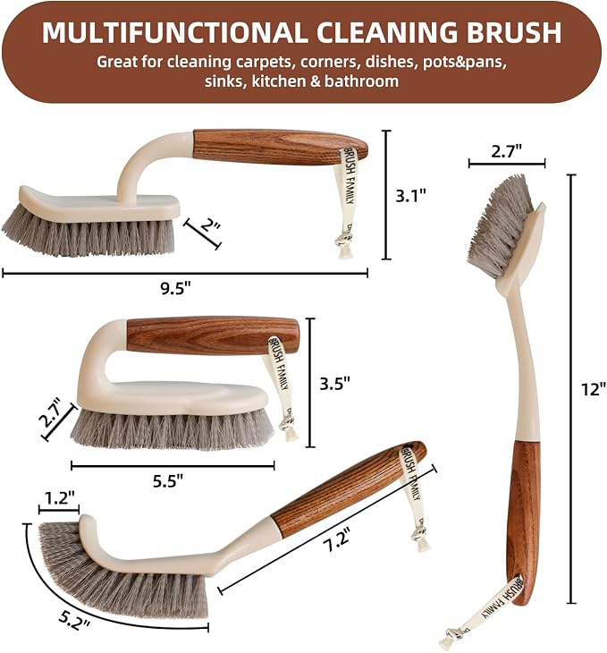 4-Pack Heavy Duty Scrub Brushes Set - Image 2