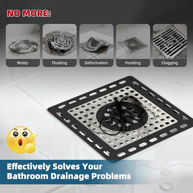 Hibbent Upgraded Shower Drain Hair Catcher, Shower Drain Cover - Image 3