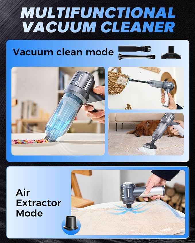 Saker Car Vacuum Portable Cordless, Foldable Mini Handheld Vacuum Cordless and - Image 5
