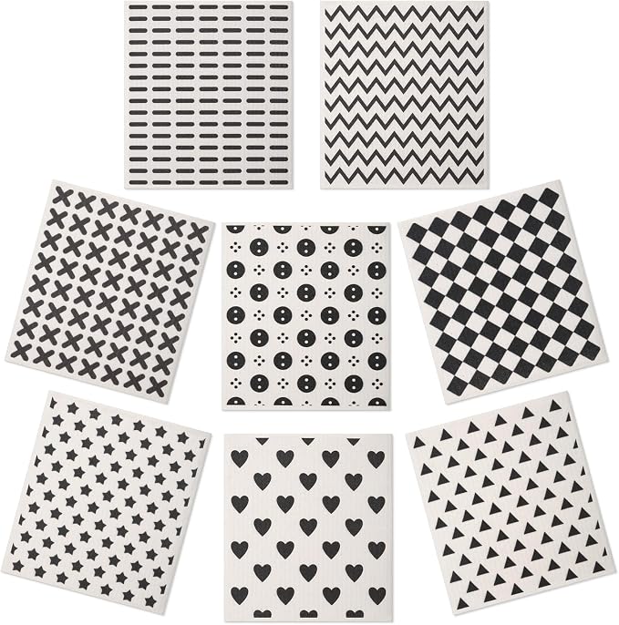 Lucomb 8 Pack Swedish Kitchen Dishcloths, Reusable Dish Cloth Paper Towels by Lucomb