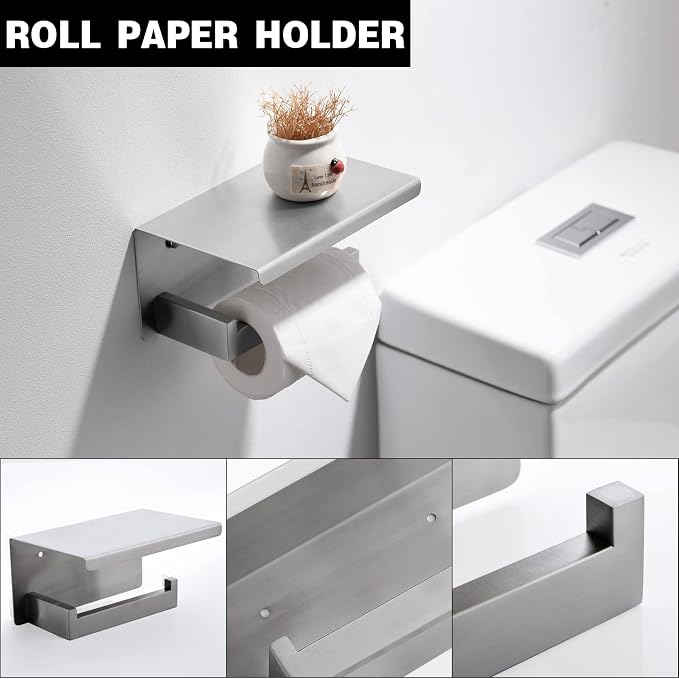 Brushed Nickel Bathroom Towel Bar Set Bathroom Accessories Hardware Set - Image 4