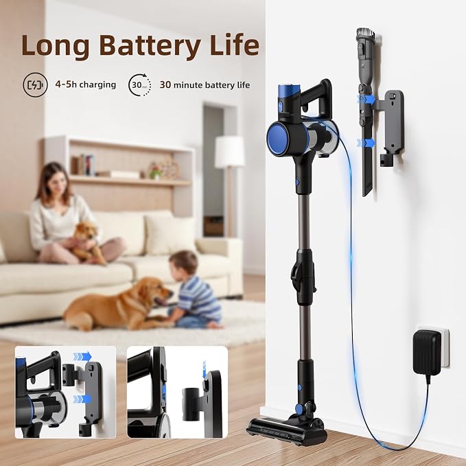 COWSAR Cordless Stick Vacuum Cleaner, Bagless Lightweight Stick Vacuum - Image 6