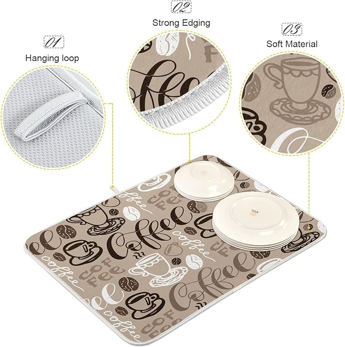 Brown Coffee Dish Drying Mat - Image 3