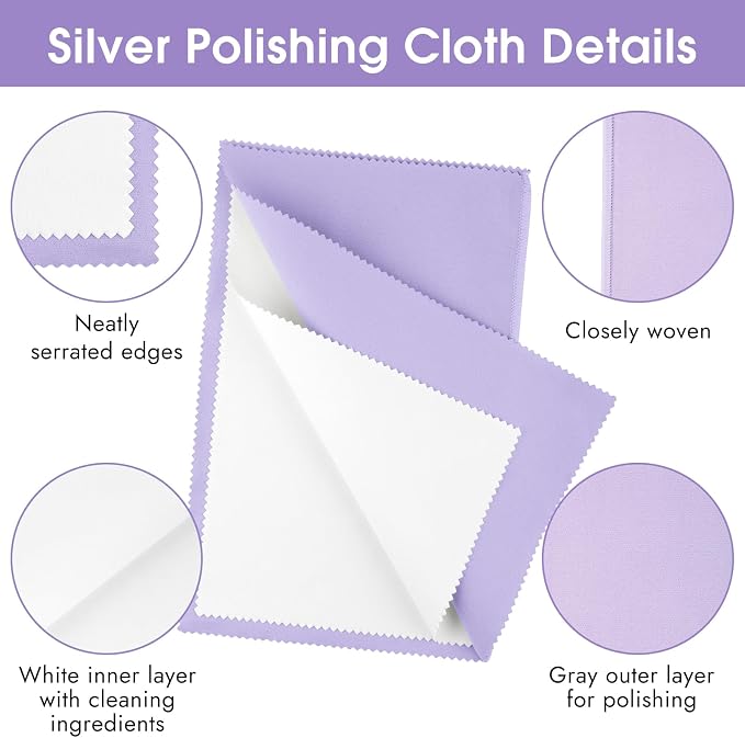 3 Pcs Silver Polishing Cloth, Large 10" X 12.5" Jewelry Cleaner Cloth, Soft - Image 4