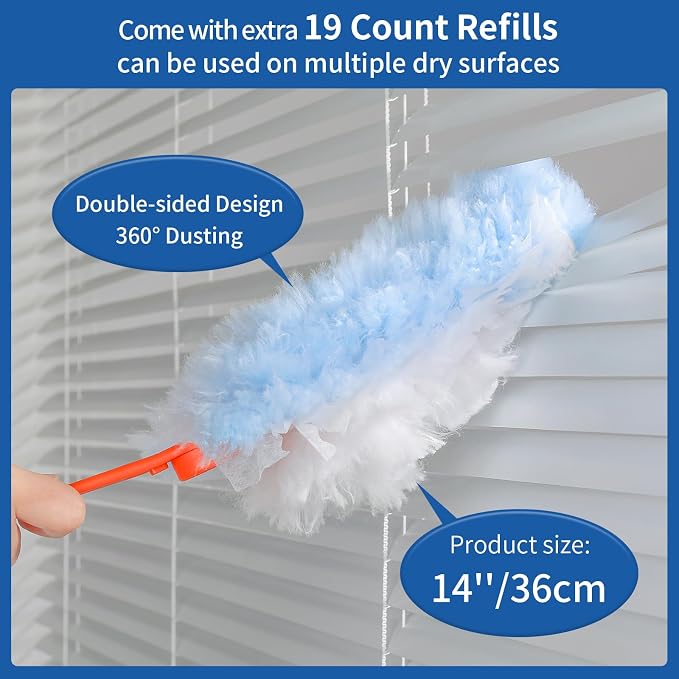 Qaestfy Dusters for Cleaning Dust 20 Count Refills 360 Fluffy Microfiber Hand - Image 2