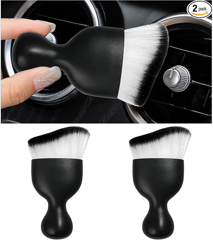 2PCS Car Interior Dust Brush, Soft Scratch Free Auto Detailing Brushes by Dickno