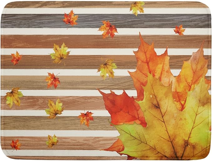 Autumn Golden Maple Leaf Dish Drying Mat by Sweetshow