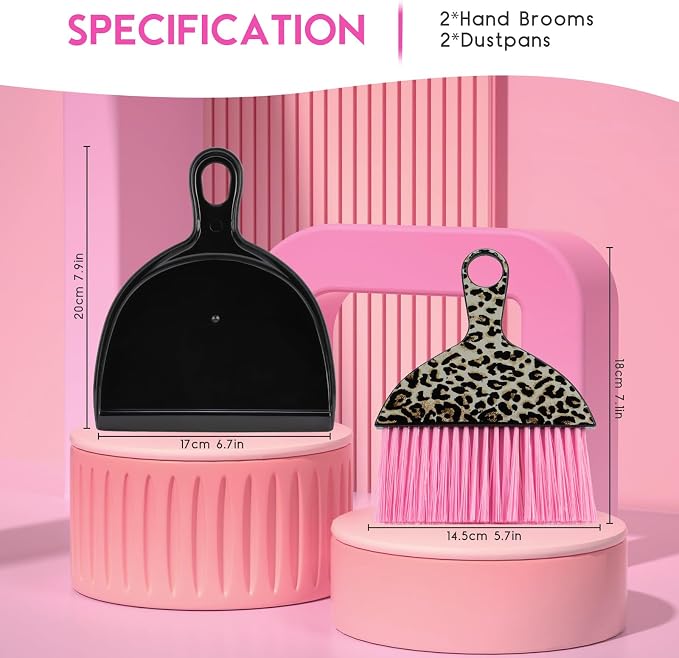 THINKLEARN 2PCS Mini Dustpan and Brush Set, Small Broom and Dustpan Set - Image 5