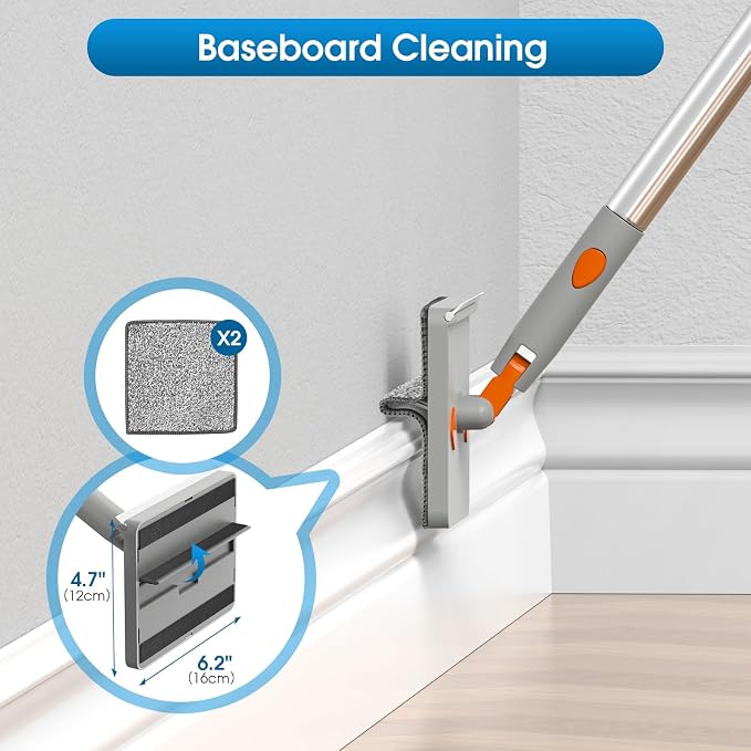 Extendable Cleaner for Ceiling Fan and Baseboards Cleaner Tool- 79” Adjustable - Image 4
