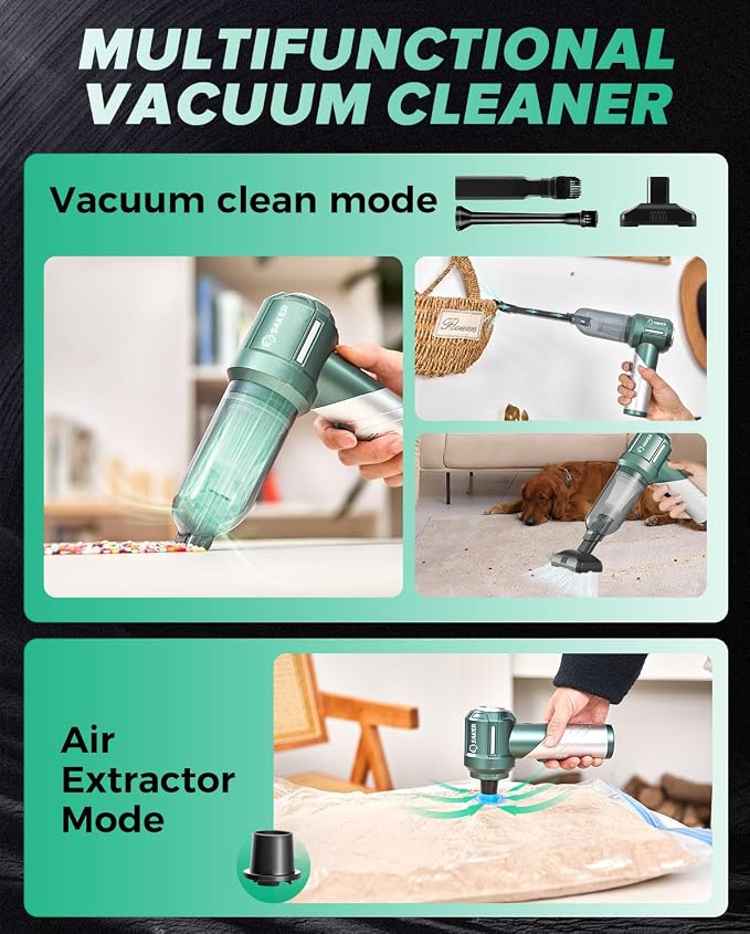 Saker Foldable Handheld Car Vacuum Cleaner Portable Cordless, 17000PA High - Image 5