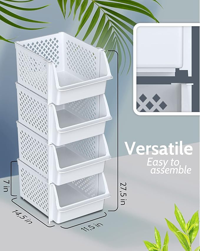 Skywin Plastic Stackable Storage Bins - Image 3