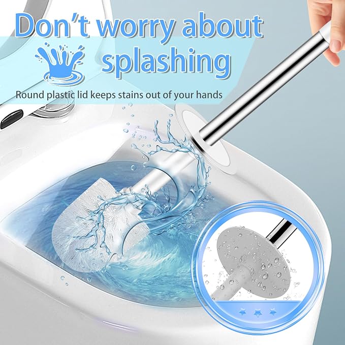 Toilet Brush and Holder Set, Compact Toilet Bowl Brush - Image 2