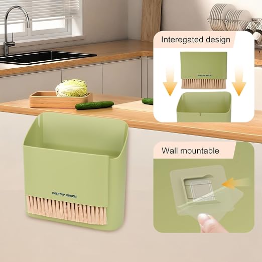 Mini Trash Can Broom Dustpan: Small Hanging Garbage Lint Bin - Image 6