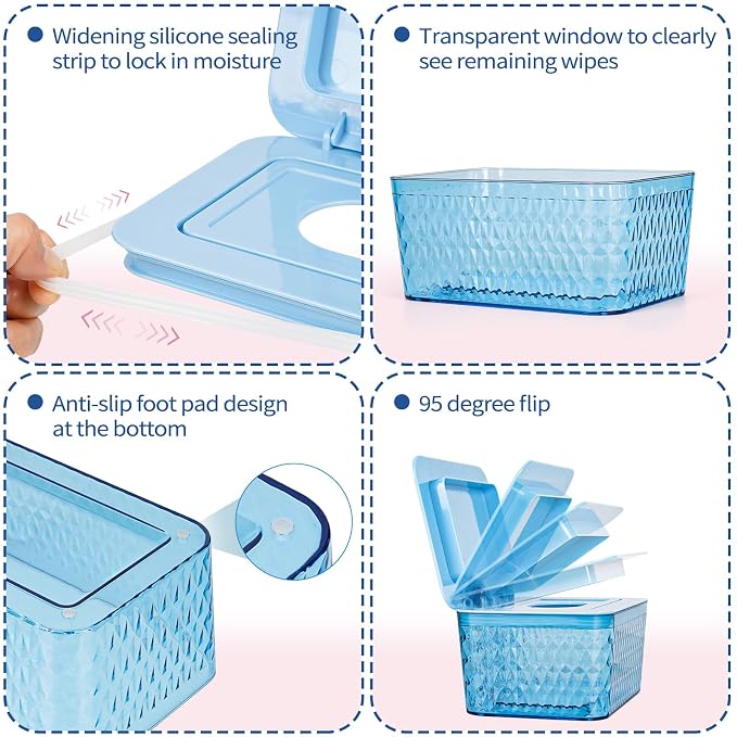 Wipes Dispenser, One-Handed Operation Wipe Holder - Image 3