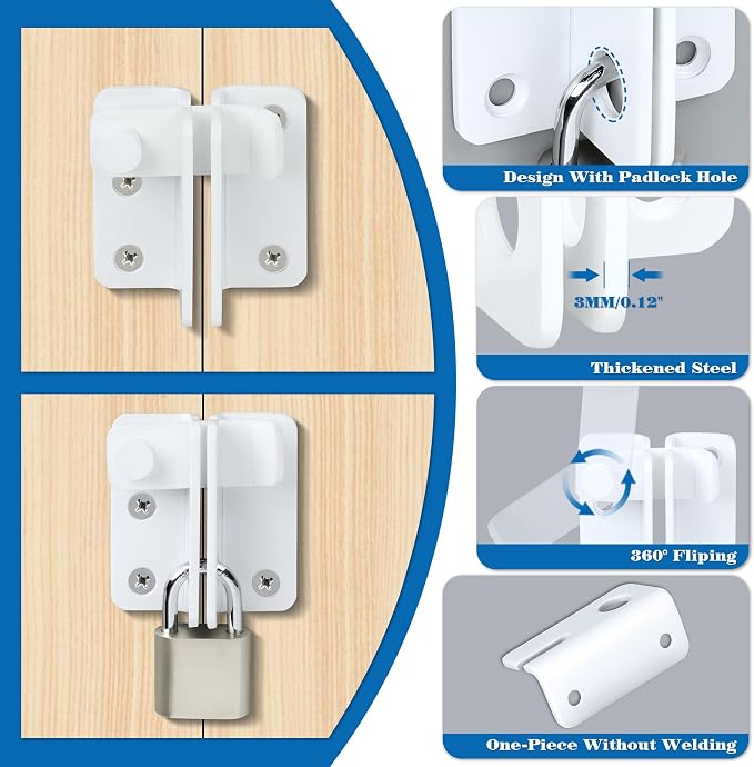 Alise Flip Latch, Gate Latches Slide Bolt Latch Safety Door Lock Catch - Image 3