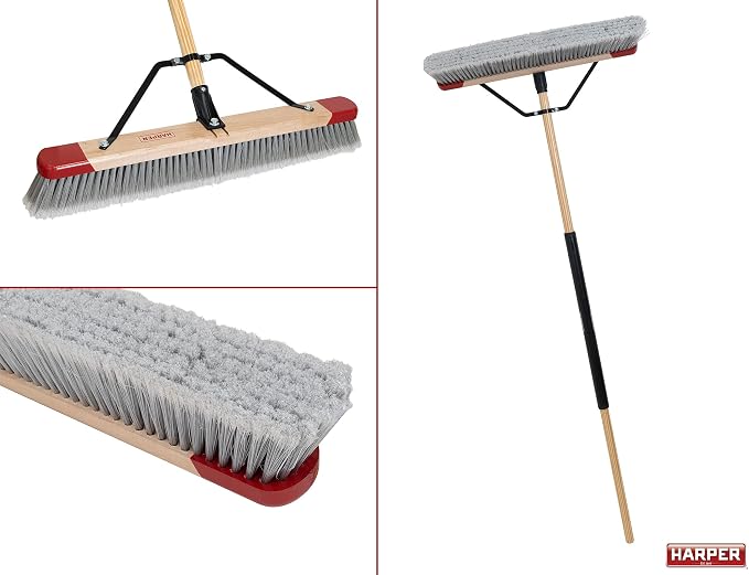 Harper 24 Inch Indoor Push Broom, Premium Heavy Duty Smooth-Surface Floor - Image 3